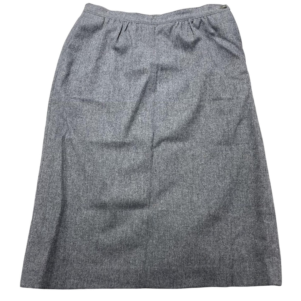Vintage Pendleton Skirt Womens 12 Gray Wool Midi Pencil Lined USA Workwear